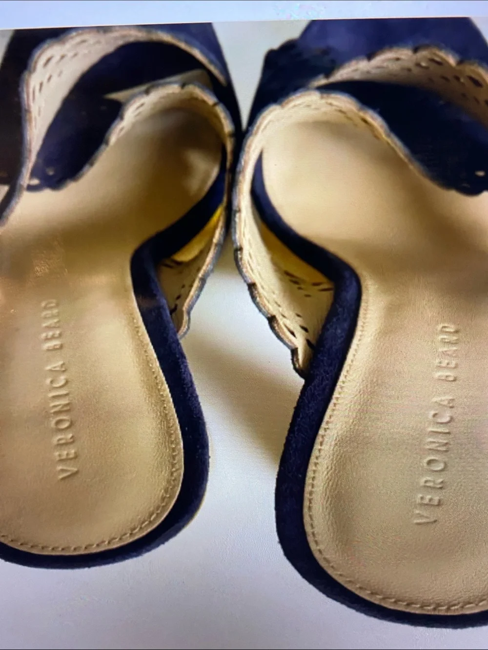 Veronica Beard Gaynor Platform Sandals In Eclipse Navy Size 10 NEW